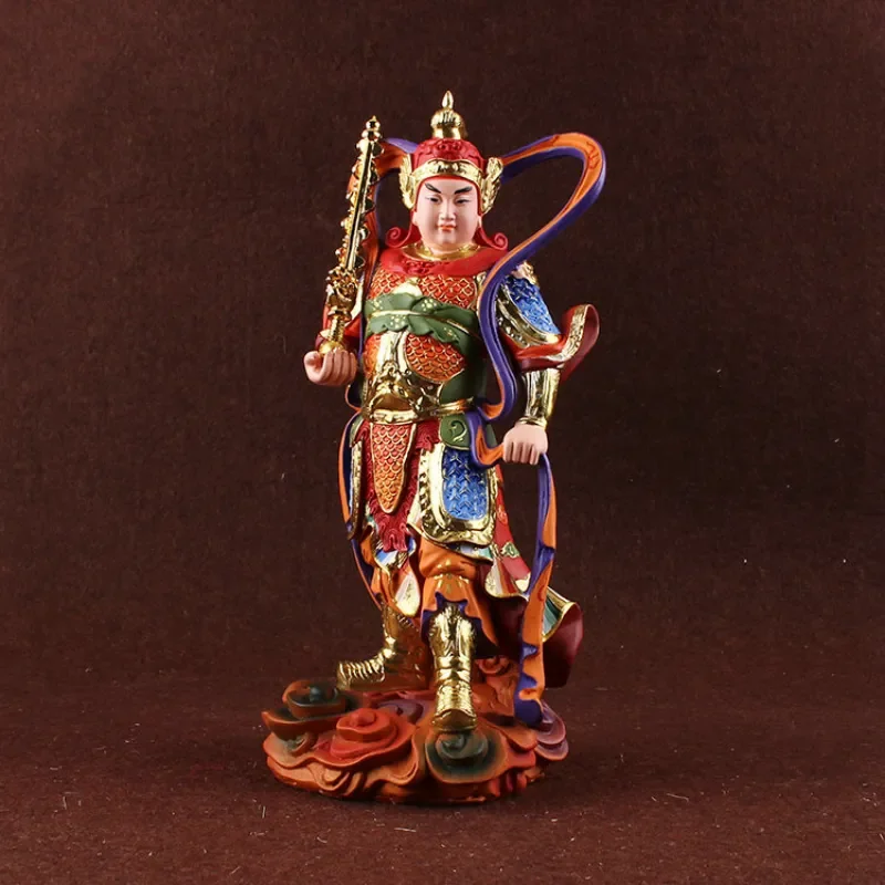

Statue of Weituo Dharma Protector Bodhisattva Resin Color Painting Weituo Dharma Protector Handicraft Ornament Home Decor