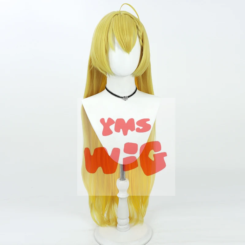 Game Blue Archive Wanibuchi Akari Косплей Парик 95 см Длинные желтые смешанные термостойкие