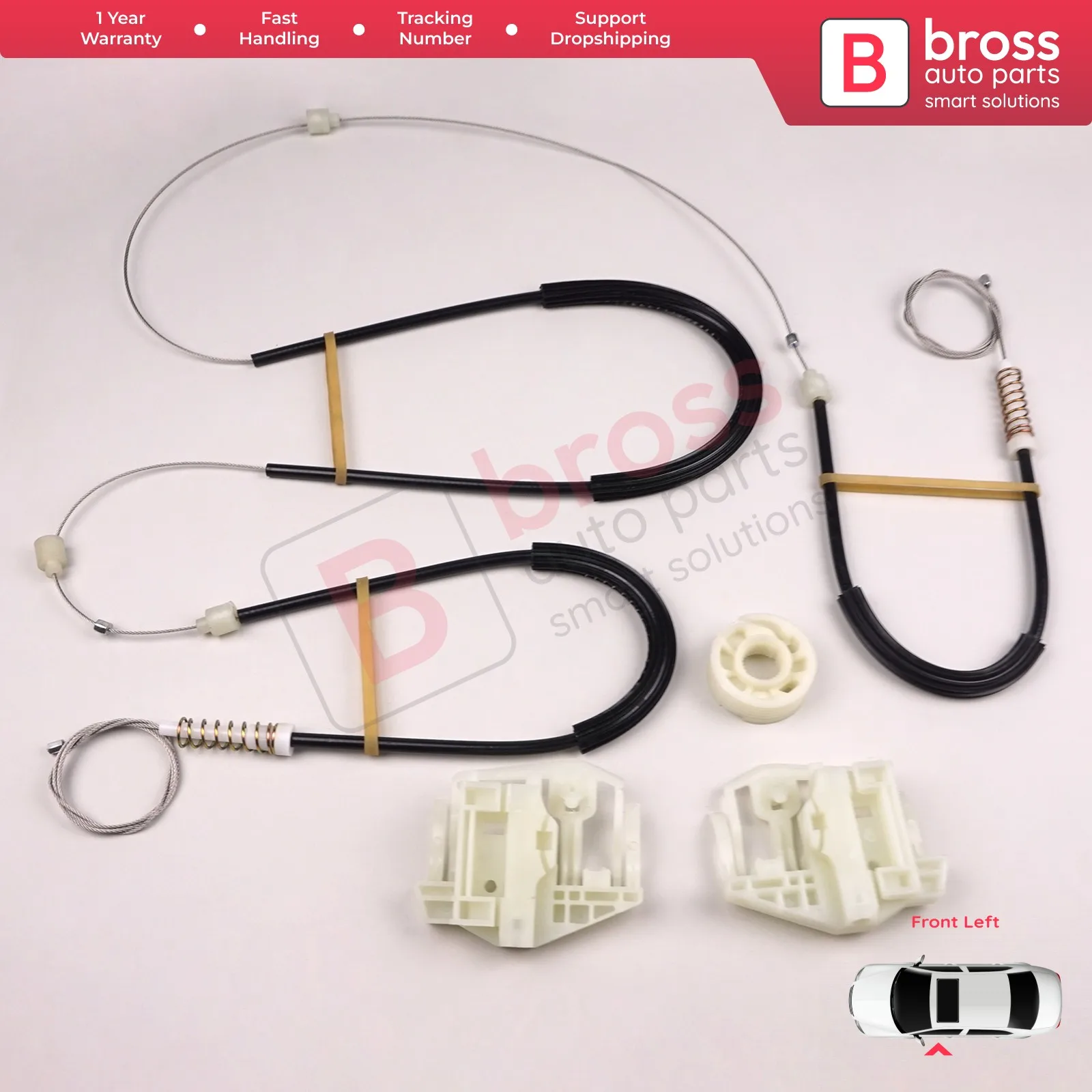 

Bross Auto Parts BWR665 Electrical Power Window Regulator Repair Kit Front Left Door for BMW X3 E83 2003-2010 Ship From turkey