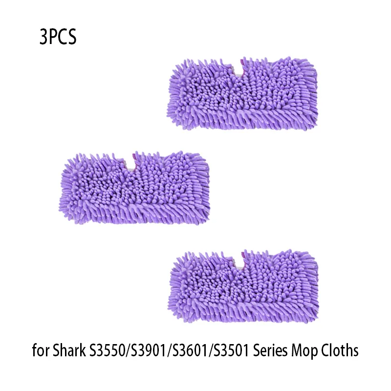 

3PCS Shark Microfiber Steam Mop Cloths Replacement Accessories for Shark S3550/S3901/S3601/S3501 Chenille Yarn Cloths Mop Pads