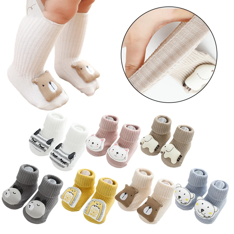 

Cute Cartoon Animal Baby Socks for Boy Girl Winter Spring Soft Cotton Bear Cat Elephant Anti Slip Soled Newborn Toddler Socks