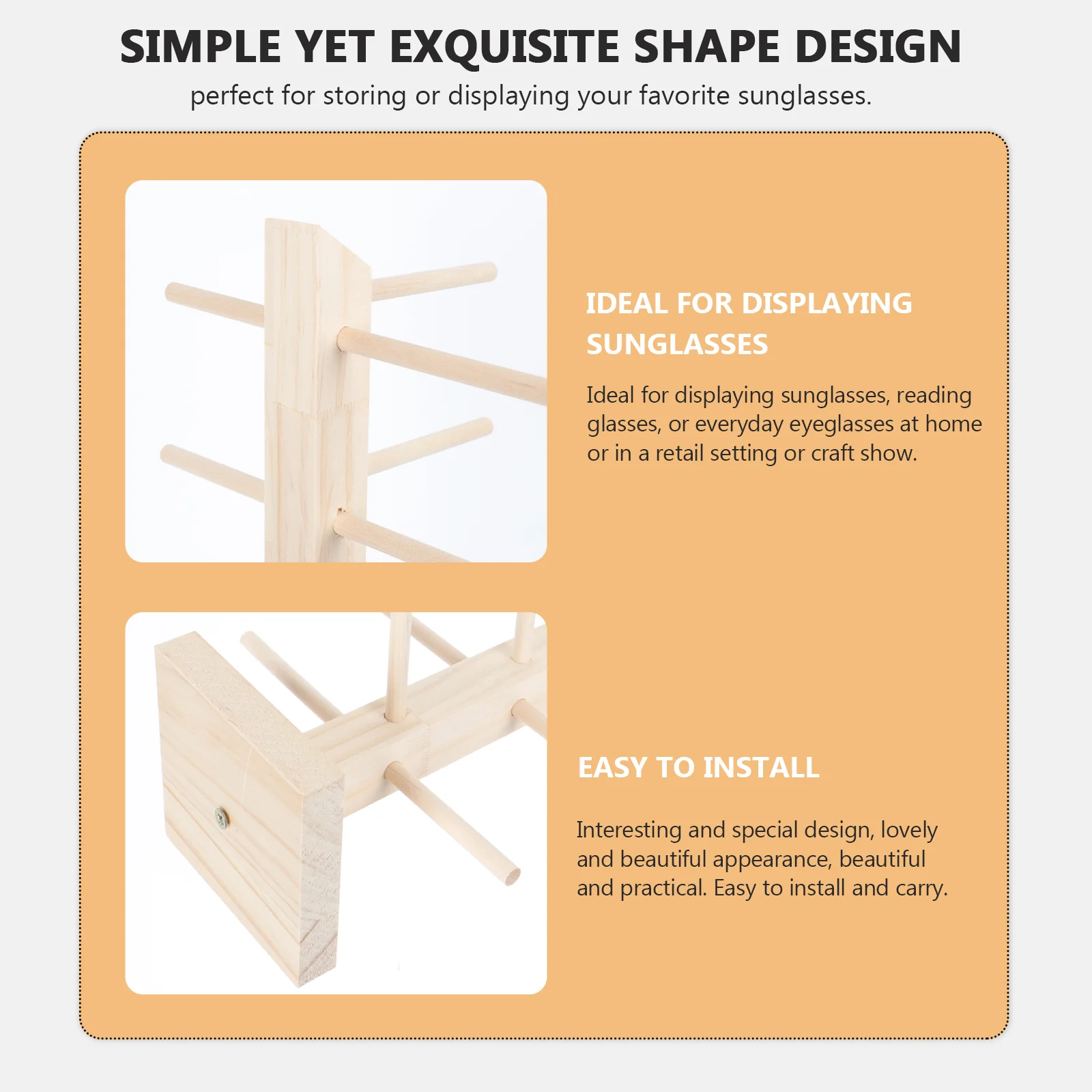 Нежная подставка для очков столешница 38x22 см изысканная стойка из массива дерева