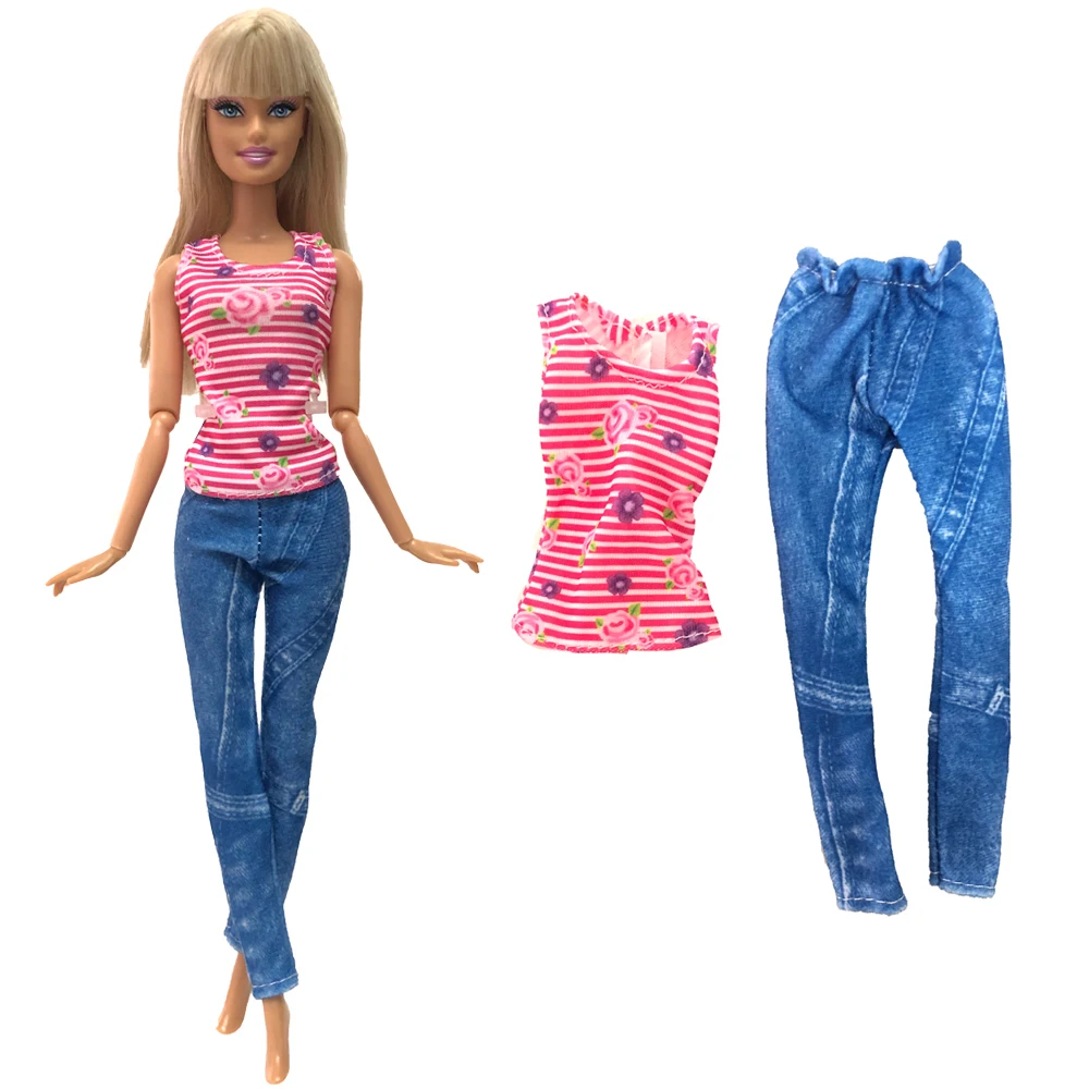 

NK Official 1 Set Latest Outfit For Barbie Doll Fashion Clothing Jeans Clothes Suitable For 30cm Doll Accessories Toys
