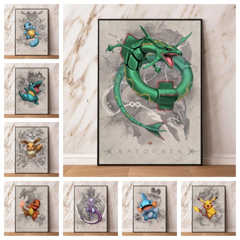 

Canvas Artwork Painting Pokemon Charmander Comics Pictures Decorative Classic Decoration Paintings Prints And Prints