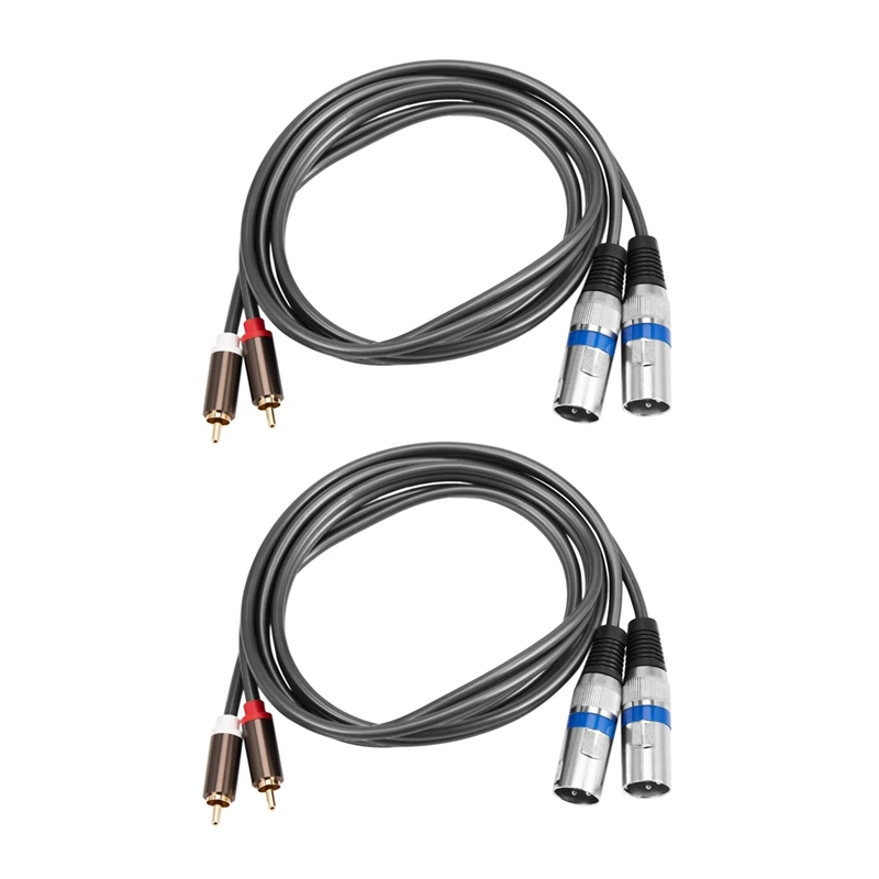 

2X 1.5M Dual Rca Male To Xlr Male Cable 2 Xlr To 2 Rca Plug Adapter Hifi Stereo Audio Cable For Miniphone Speaker