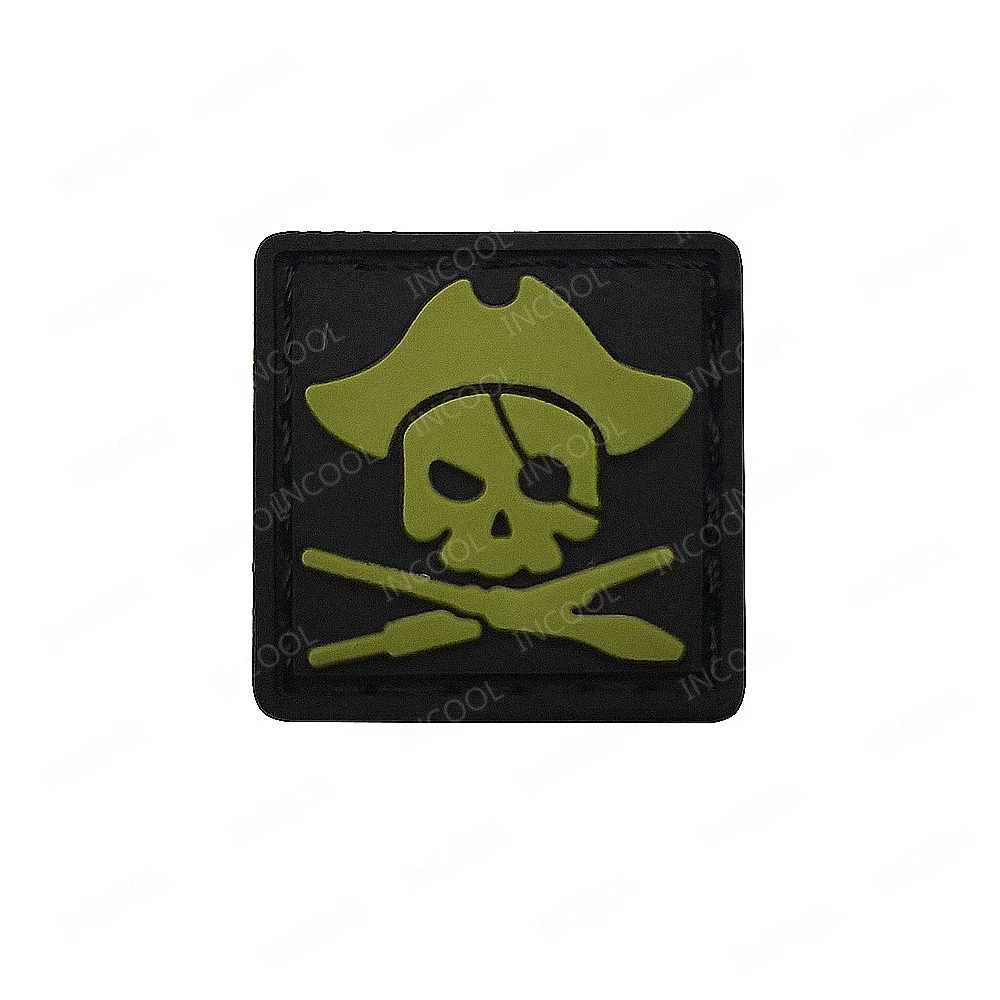 3D ПВХ Патчи С пиратским черепом пистолетом квадратные водонепроницаемые