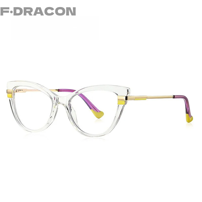 F · DRACON TR90 оправа для очков кошачий Глаз Модные женские очки чтения близорукость