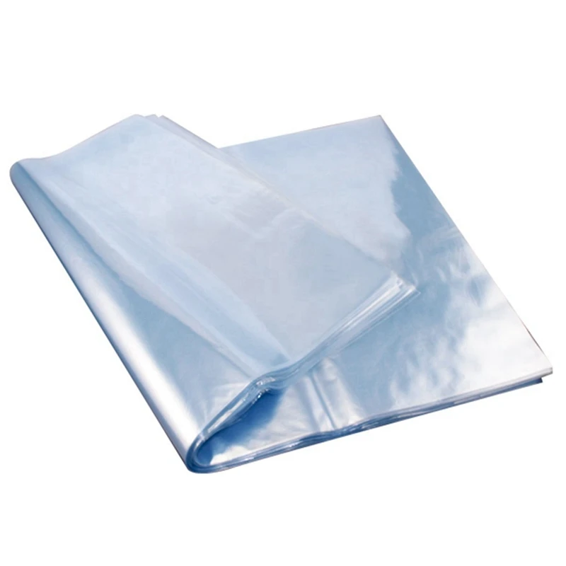 

100Pcs PVC Waterproof Heat Shrinkable Film Bag Blower Heat Seal Flat Mouth Wrap Sealbag Transparent Plastic Food Storage Bag