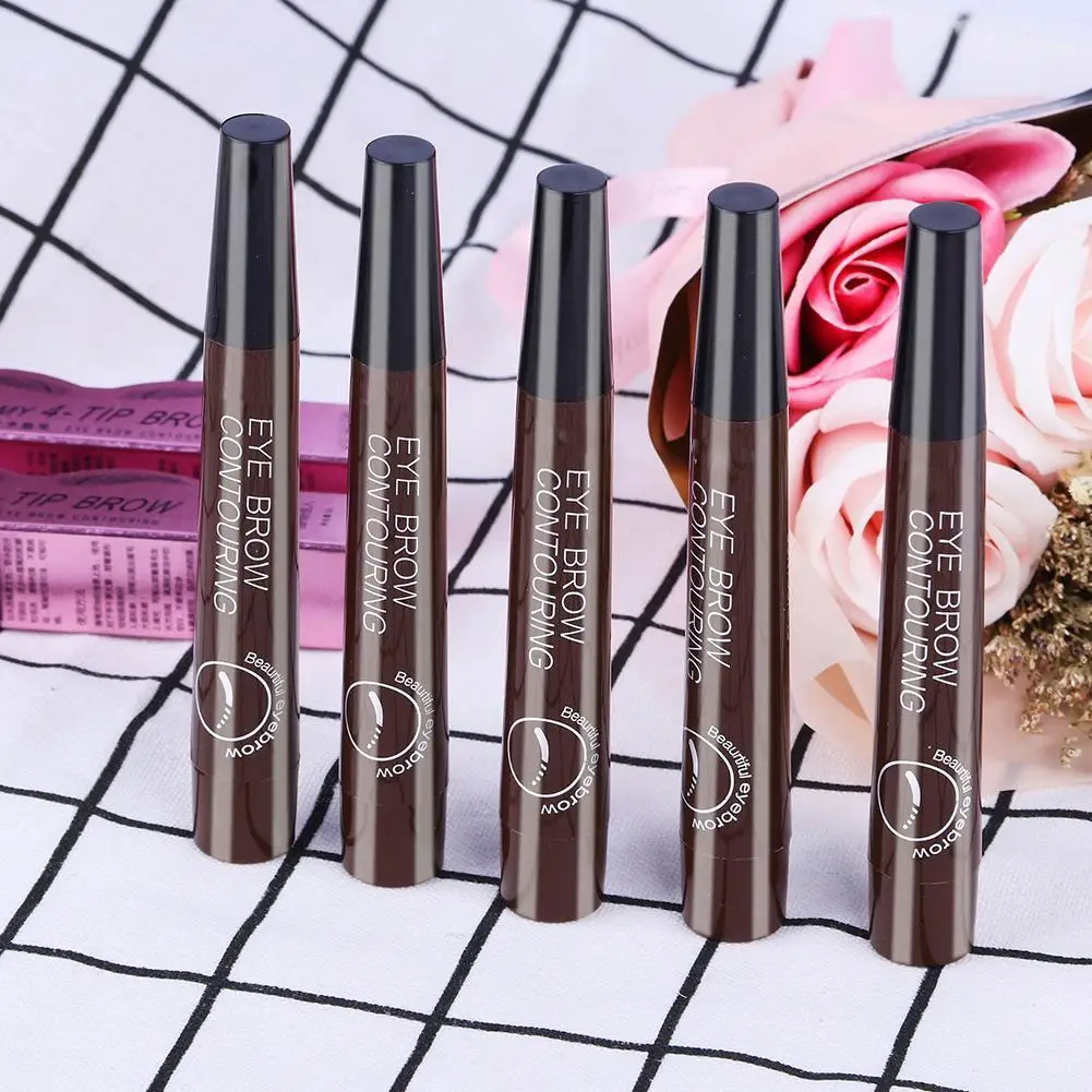 

1 шт. карандаш для бровей с четырьмя раздвоенными головками, тату-ручка для бровей, водостойкий стойкий карандаш для бровей с вилкой, ультрат...