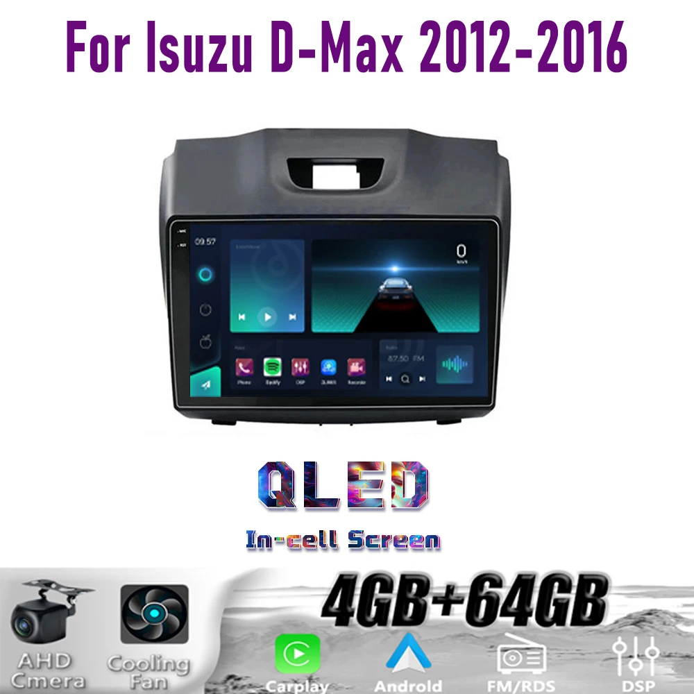 Фото GPS-навигатор 9 дюймов для Isuzu D-Max 2012-2016, беспроводной CarPlay, Android 15, автомобильное радио, Wi-Fi, мультимедийный плеер, головное устройство, Google, камера, 4 ГБ+64 ГБ №4