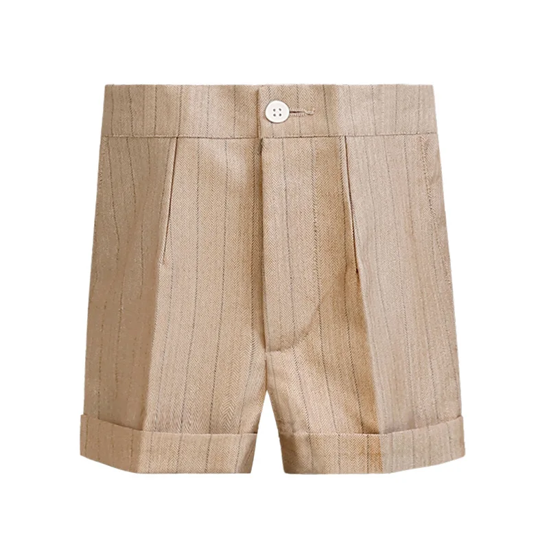 Летние хлопковые шорты для мальчиков модные детские официальные брюки короткие