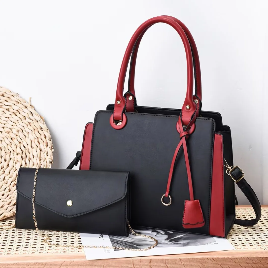 

Large capacity bag women's bag 2021 new messenger single shoulder bag Pu contrast color handbag fashion child and mother bag