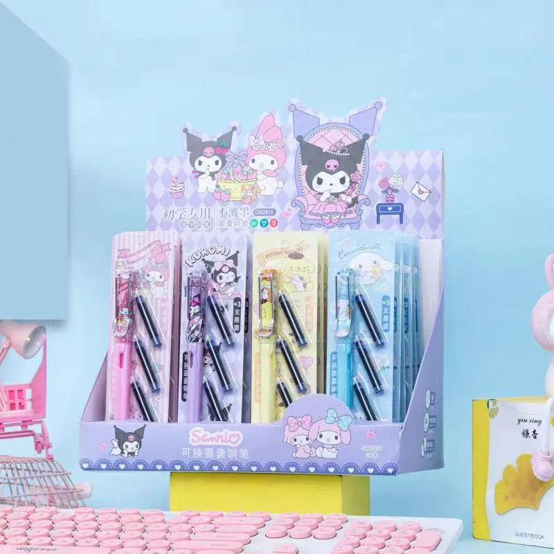 

Sanrio Kuromi Mymelody Cinnamoroll Purin Blue Pen Cute Cartoon Ink Bag Pen Student Pen Practice Black 0.5Mm Pen
