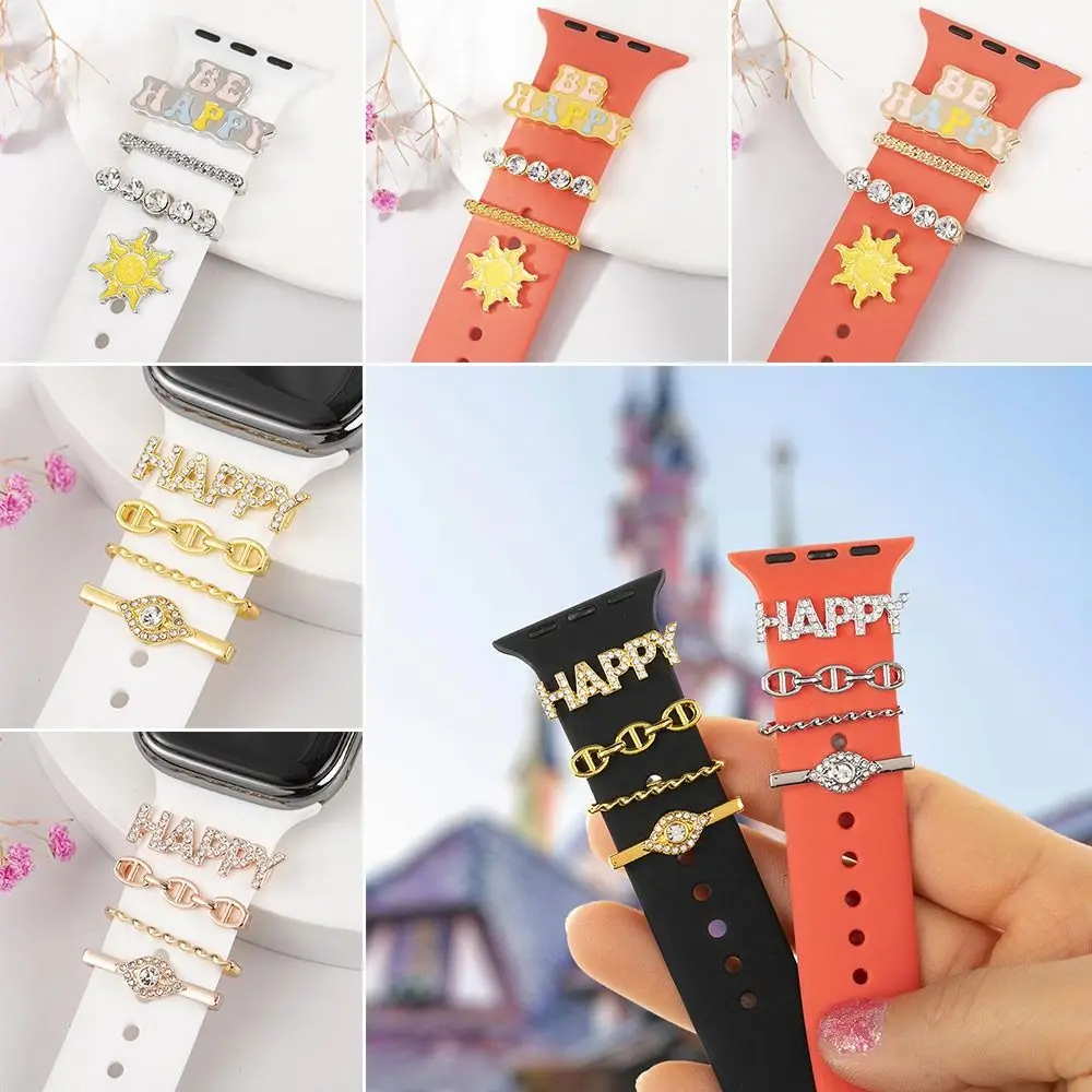 

Creative Metal Bracelet Diamond Strap Accessories Decorative Ring Watch Band Ornament Wristbelt Charms