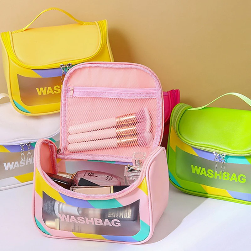 

Travel Waterproof Portable Women Cosmetic Bags Hook Wash Makeup Pouch Organizer Toiletries Female Storage Make Up Beauty Cases