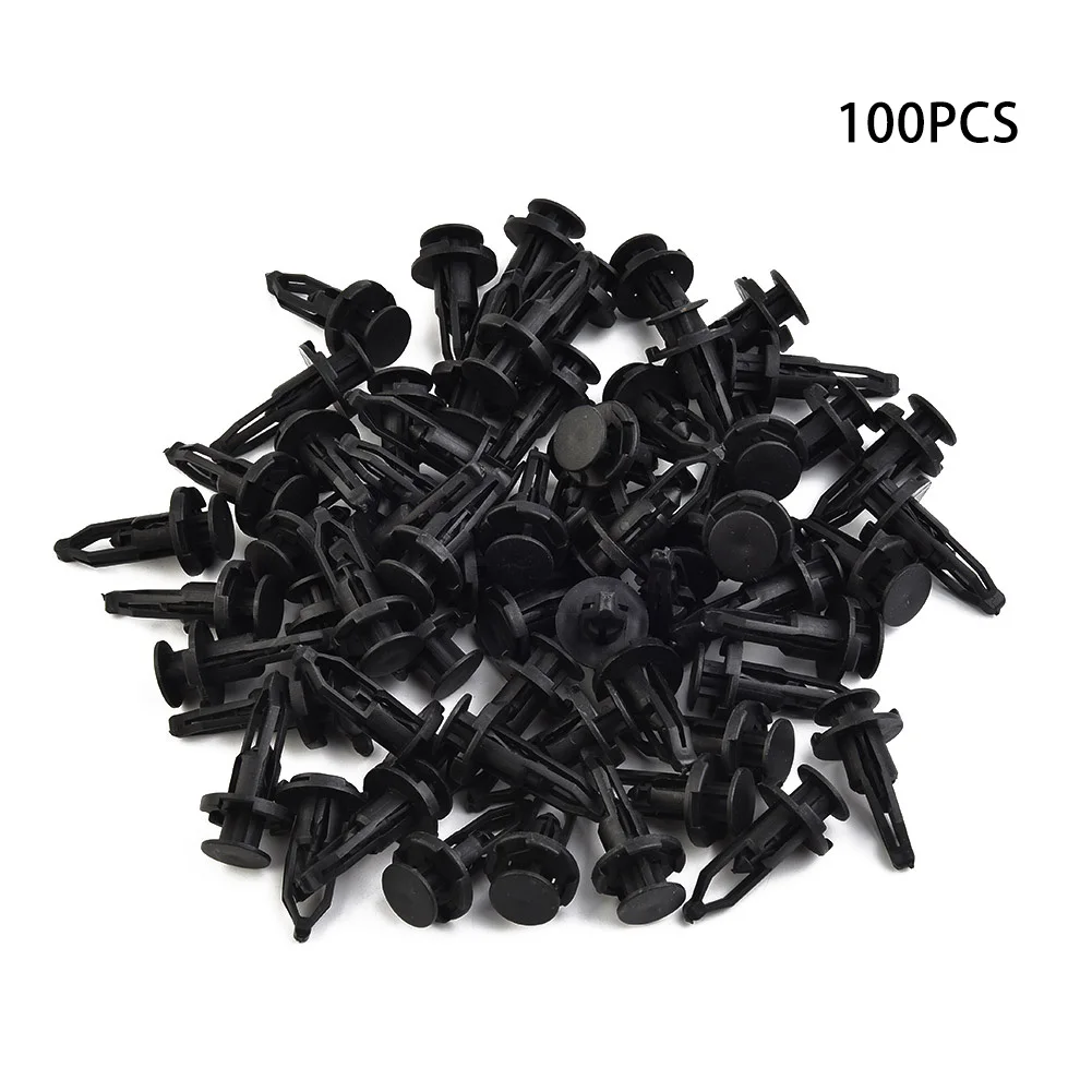 

Automotive Practical Useful Fastener Clips Push pins Push-type Fixed Plastic 9mm Accessory Black Bumper Car Clamp
