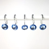 12pcs double glide shower curtain rings acrylic crystal rhinestones hang curtain and liner hooks home decoration
