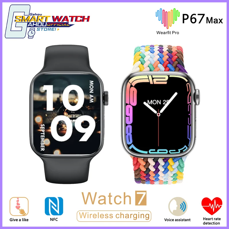 

Смарт-часы P67 Max, нержавеющая сталь, 2022, NFC, Беспроводная зарядка