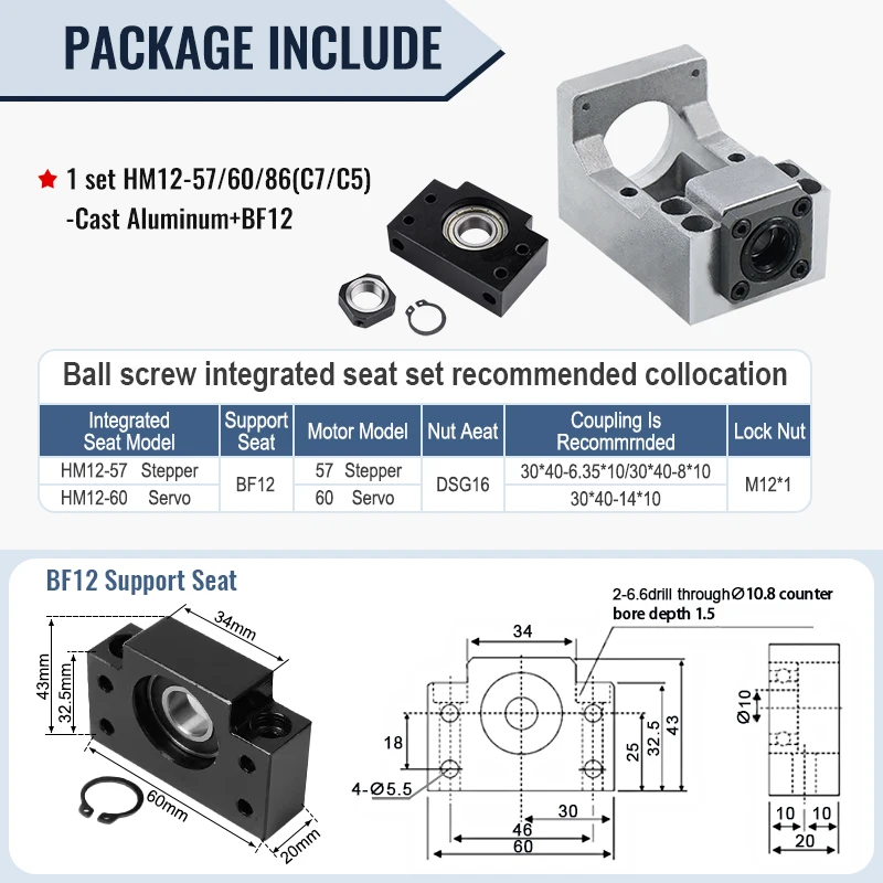 

Опорный винт седла HM12-57/60/86 + BF12 LHOHWP