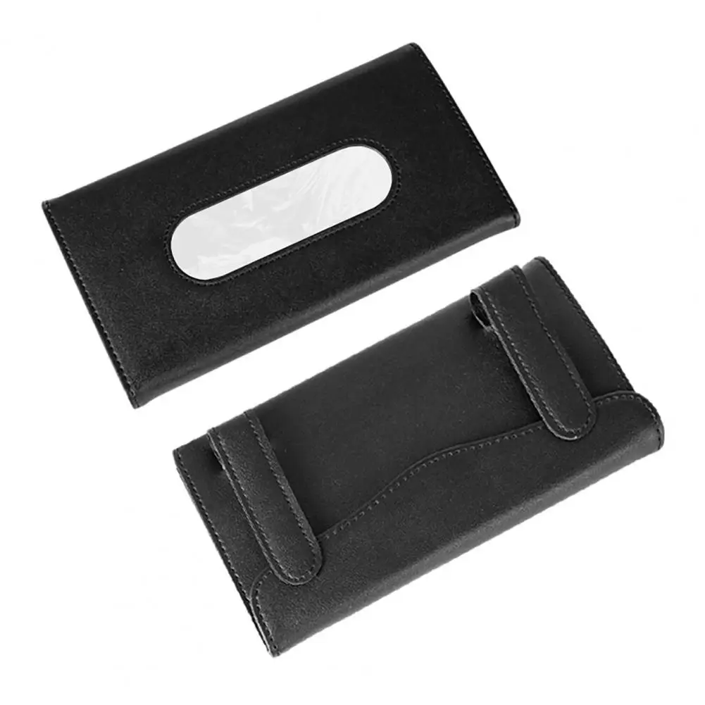 

Dustproof Faux Leather Practical Car Visor Tissue Holder for Automobile