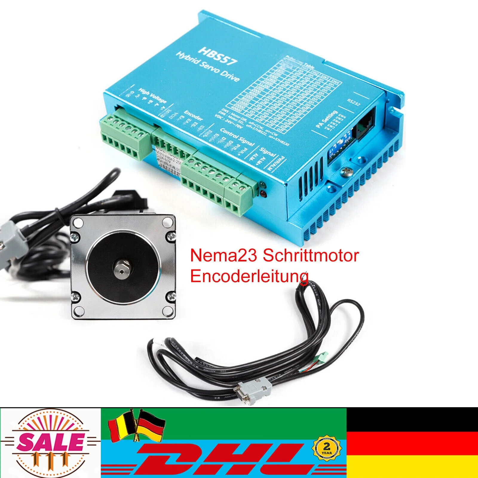 

Nema23 Stepper Motor 3.6Nm 4A CNC Driver HBS57 Closed Loop Stepper Motor+Driver
