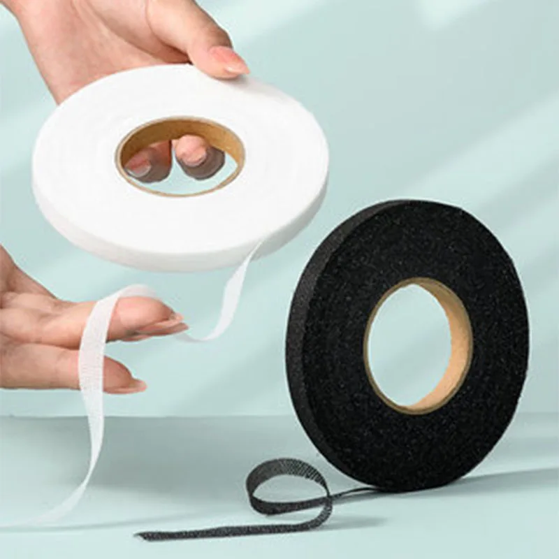 

40m Black White Single-sided Interlining Adhesive Fabric DIY Sewing Accessories Prevent Clothes From Stretching Deformation Tape
