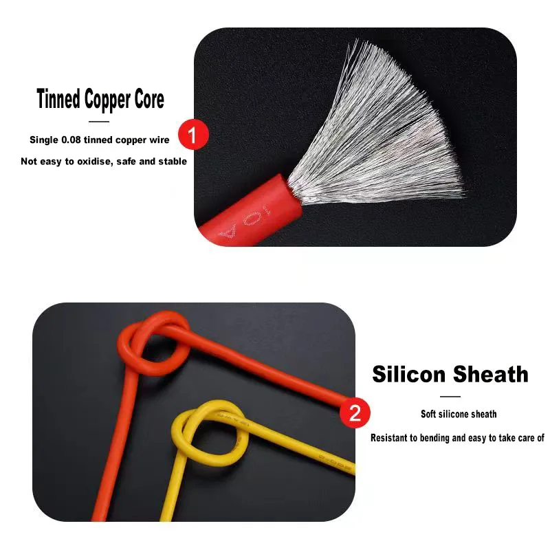 1 Коробка Высокотемпературных Силиконовых Кабелей 2 Цвета Подходят Для