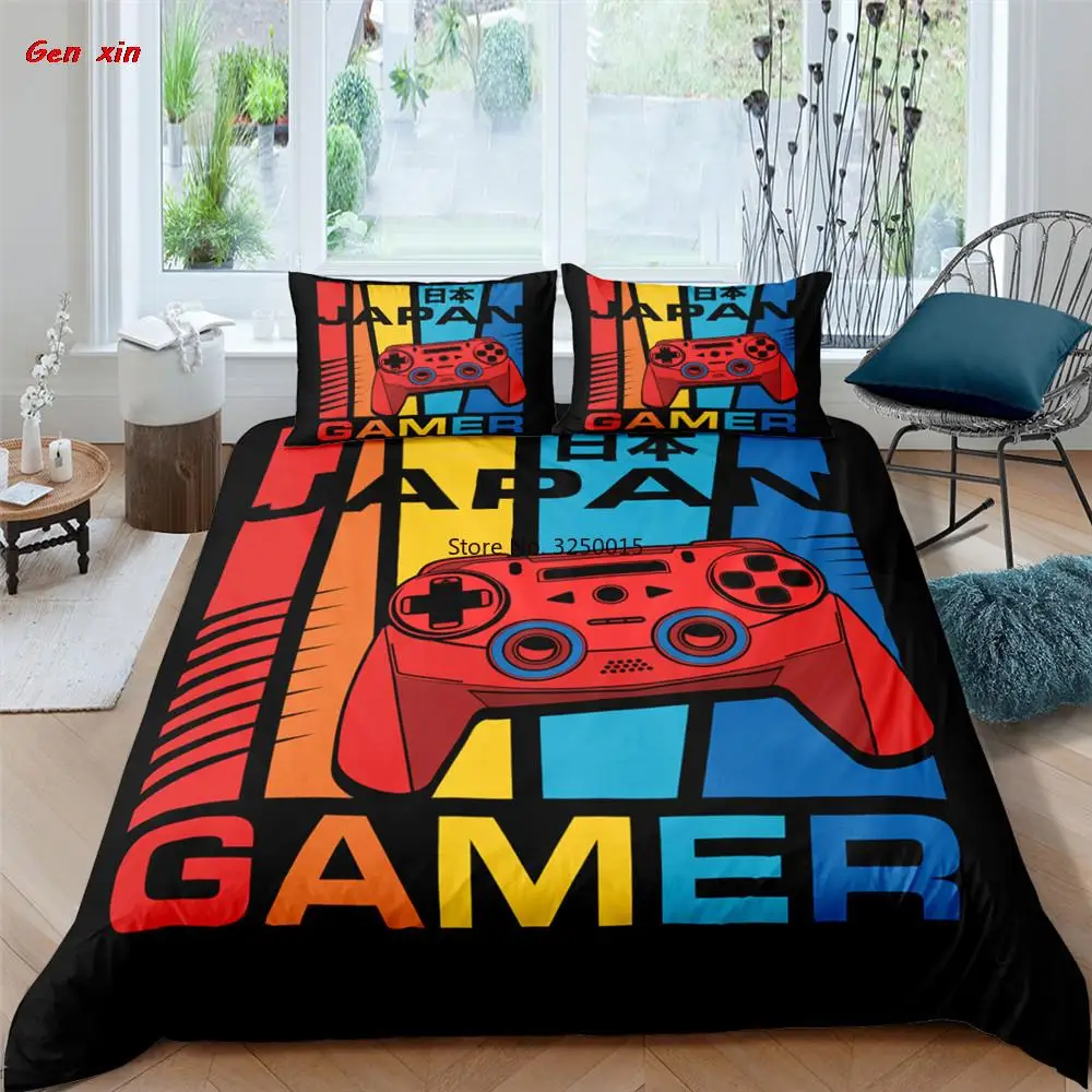 

Bedding Set Game Gamepad Printed Comforter Cover Duvet For Home Room Decoration Twin Full bedsheets With Pillows Case