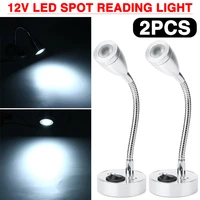 new 2pcs durable aluminum led spot reading light car caravan interior lamp with mounting accessories for boat motorhome