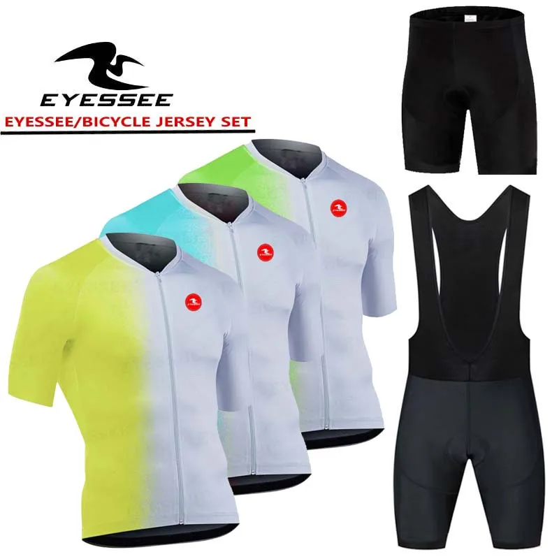 

Мужской велосипедный Трикотажный костюм EYESSEE, новинка 2023, летняя велосипедная одежда, Быстросохнущий комплект, гоночный Спорт, горный велос...