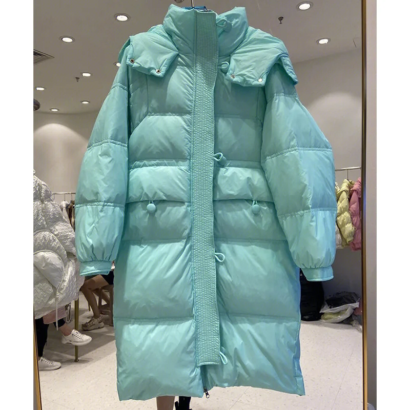 Winter Overknee Down Jacket Women's Novel High-end 2022 New Loose Korean Padded Jackets Mid-length Duck Down Hooded Overcoat
