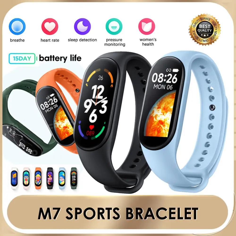 

Smart Watch Men Women Smart Band M7 Heart Rate Smartwatch Fitness Tracker Blood Pressure Sports Smart Bracelet For Xiaomi Phones