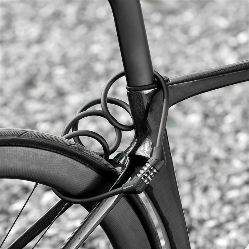 Замок для велосипеда противокражный стальной трос с 4-значным паролем