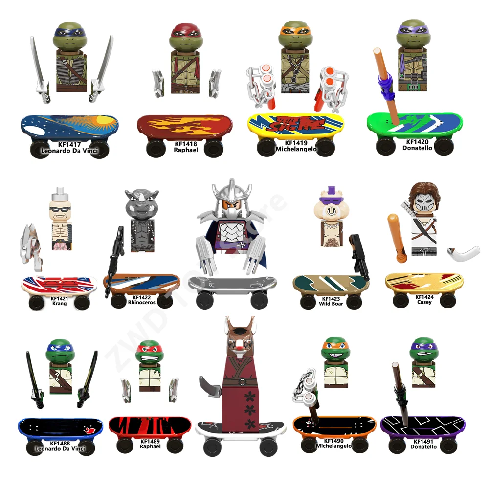S Ninja Mini Turtle Bricks Leo Raph Don Weapons Assemble Building Blocks Slade Raphael Moc Diy Toys Gift