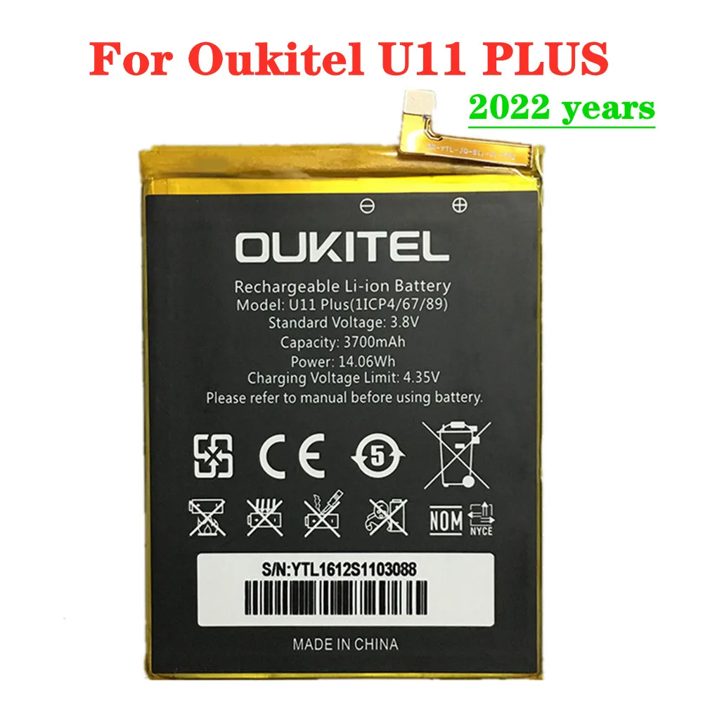 

3700mAh In Stock Original Oukitel Battery For Oukitel U11 Plus Backup Replacement Battery In Stock