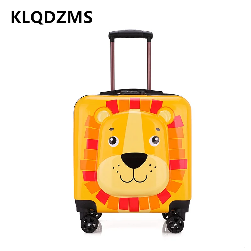 

KLQDZMS 18 дюймов новый детский мультяшный чемодан на колесиках универсальный ролик для студентов с паролем чемодан на колесиках