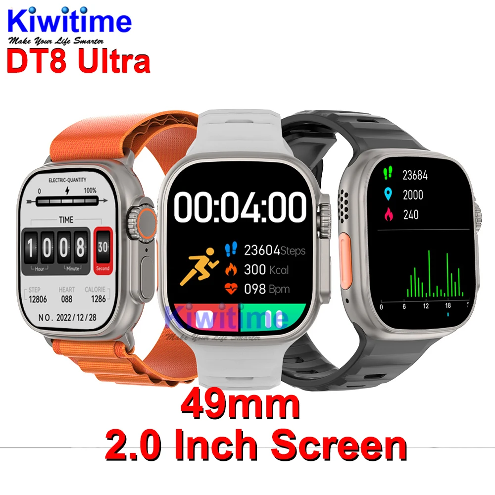 

KIWITIME DT8 Ultra Smart Watch IWO SERIES 8 49mm Case 2.02 inch 420*485 Thermometer GPS Track Bluetooth Smartwatch For Men
