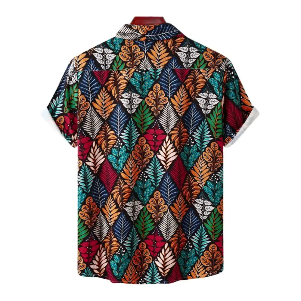 10 Colors Hawaiian Shirts for Men's Summer Short Sleeve Male Top Print Blouses Fashion Beach Men Clothing Streetwear M-3XL