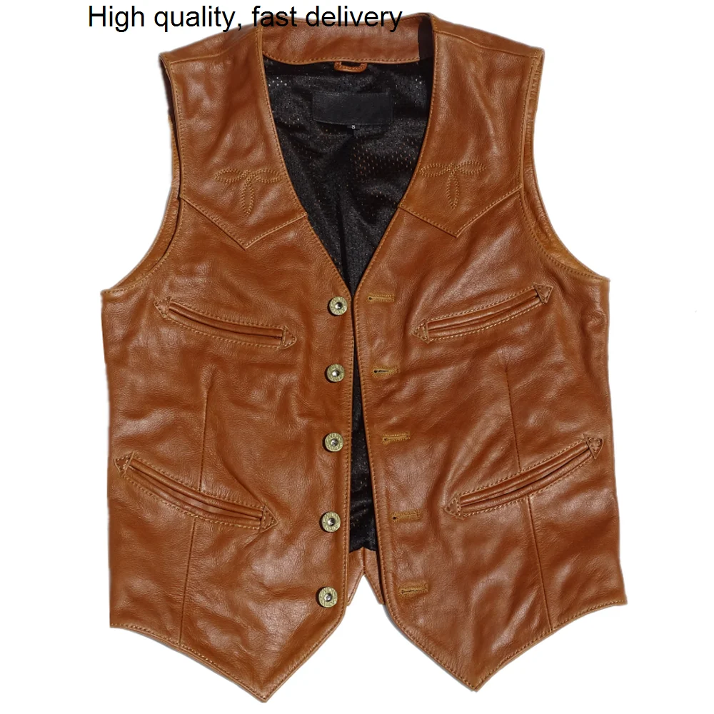 

Leather Cowhide Genuine Mans Vest 5XL Plus Size Waistcoat Weskit Vest Coat For Man Real Leather Vest Outerwear Vest Clothing Man