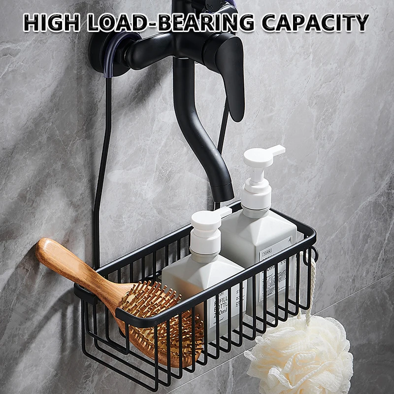

Rustproof Hooks Steel Bathroom Shower Holder With Hanger Baskets Accessories Stainless Shampoo Storage Bathroom Shelves