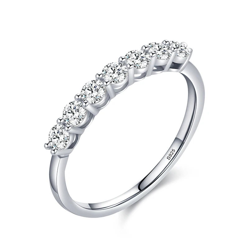 

Modian Luxury Solid 925 Sterling Silver Simple 5A Zirconia Dazzling Cassic Finger Ring For Women Wedding Band Statement Jewelry