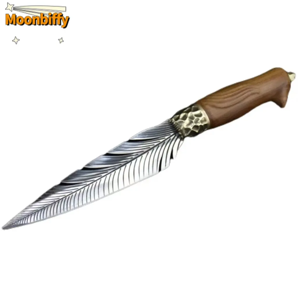 

Hunting Knife With Holster 7Cr17MoV Handmade Forged Steel Kitchen Knife Sharp Utility Boning Steak Beautiful Knife With Patterns