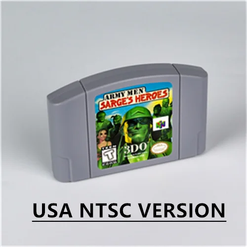 

Army Men - Sarge's Heroes for Retro 64 Bit Game Cartridge USA Version NTSC FormatChidren Gift Gaming