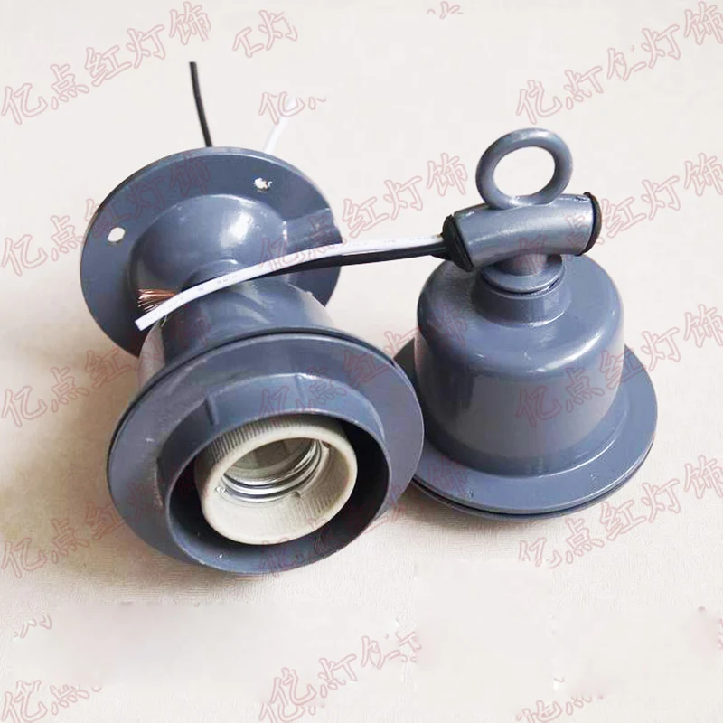 

Thicken Mining Cap Lamp Holder Outdoor Waterproof E27 Screw Light Holder E40 Die Casting Ceramic Lamp Holder with Lampshade