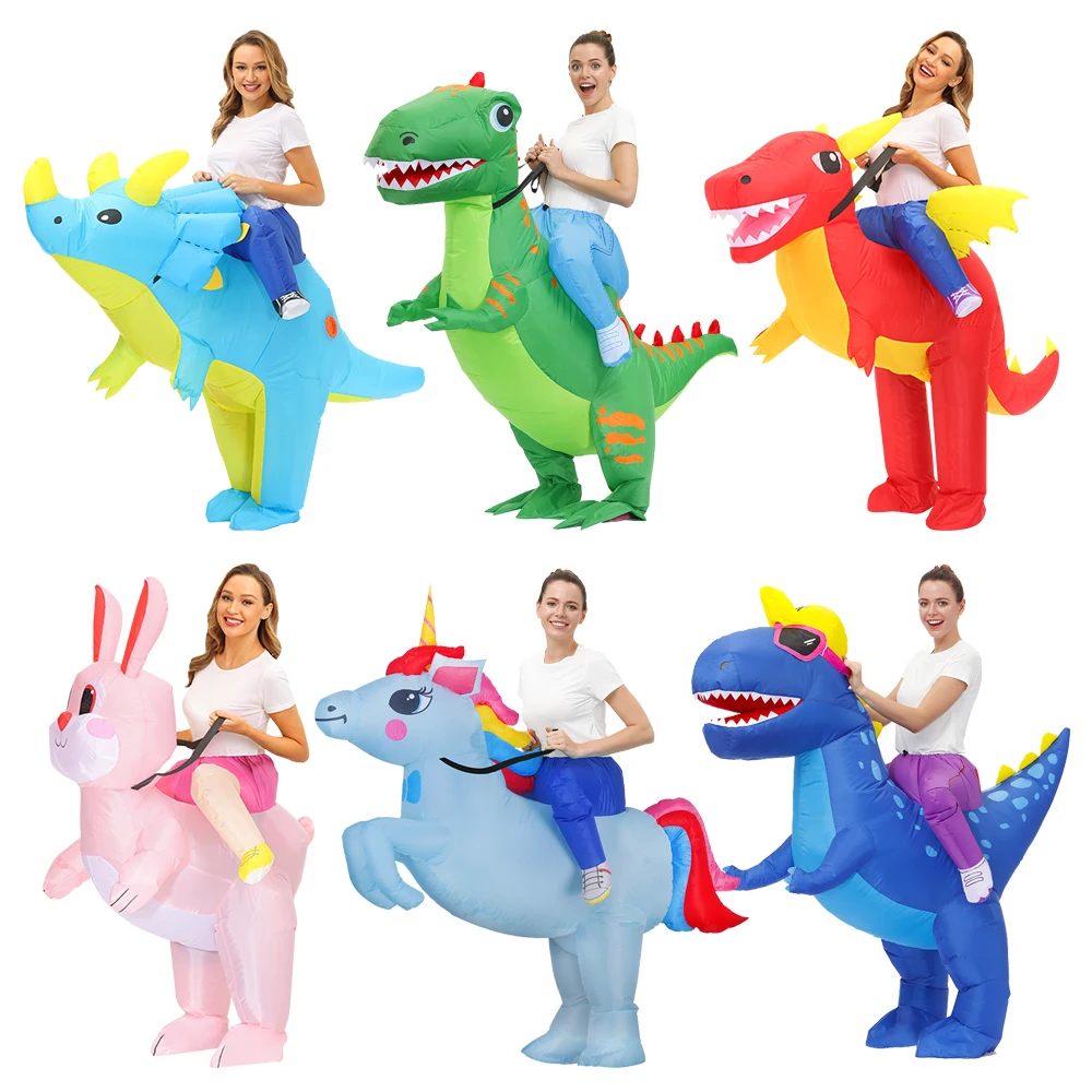 

Adult Halloween Cosplay Costumes for Man Woman Dinosaur Inflatable Costume Purim Party Unicorn Flamingo Role Play Disfraz
