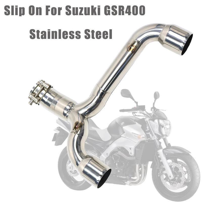 Соединительная муфта для выхлопной трубы мотоцикла, труба из нержавеющей стали без выхлопной трубы для Suzuki GSR400 600 BK400 600 2016-2012 года
