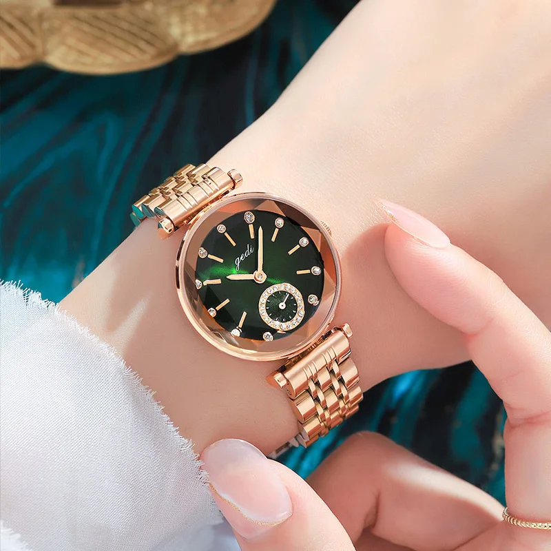 

GEDI Watch for Women Luxury Jewelry Design Rose Gold Steel Quartz Wristwatches Waterproof Fashion Ladies Watches 2022