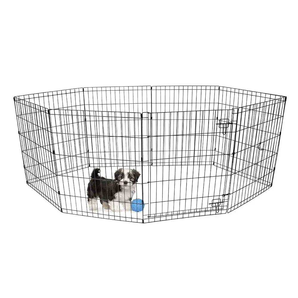 

8-Panel Pet Exercise Play Pen with Door, 24"H
