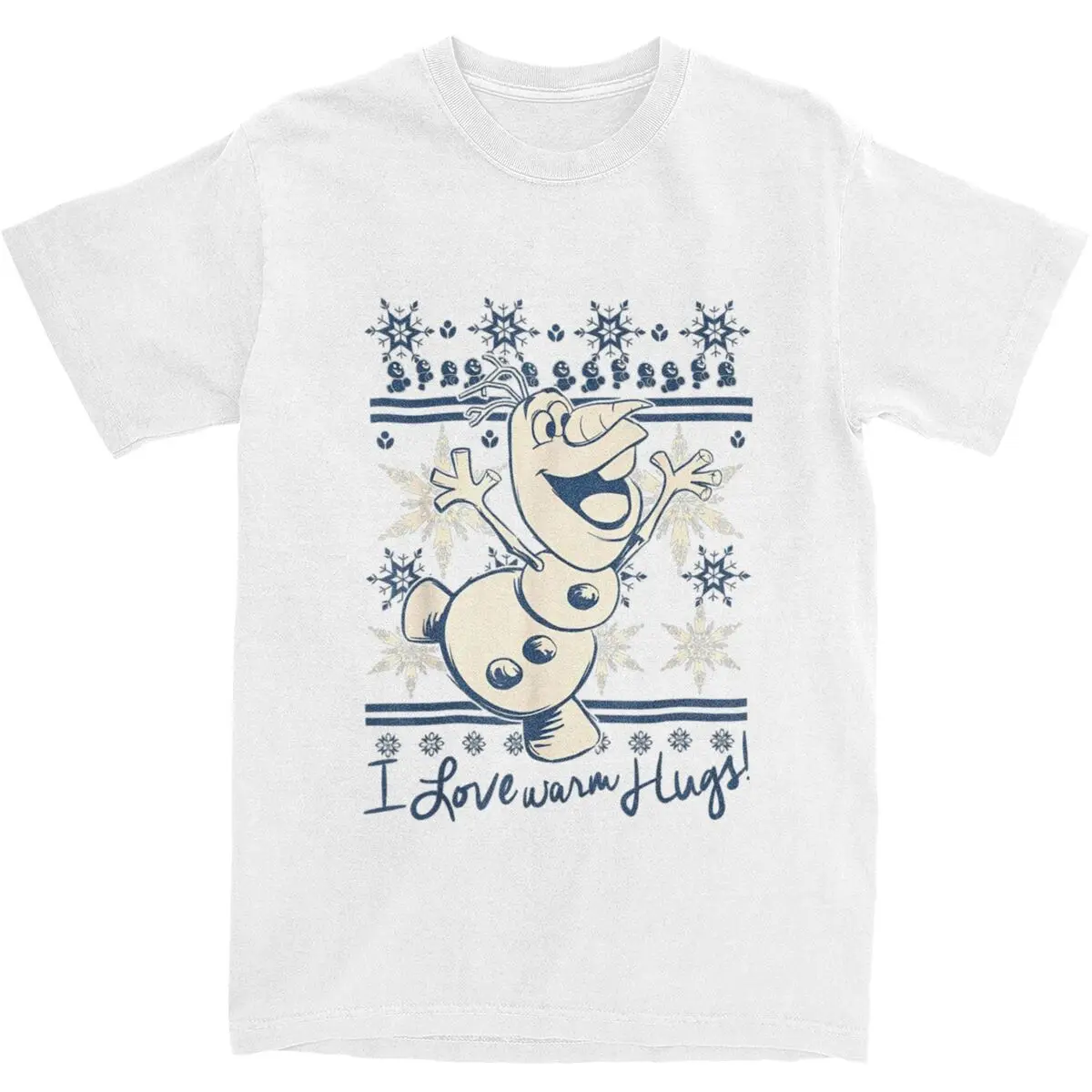 Мужчины Frozen Olaf I Love Warm Hugs Футболки Хлопковая одежда Пляжная Y2K Повседневная