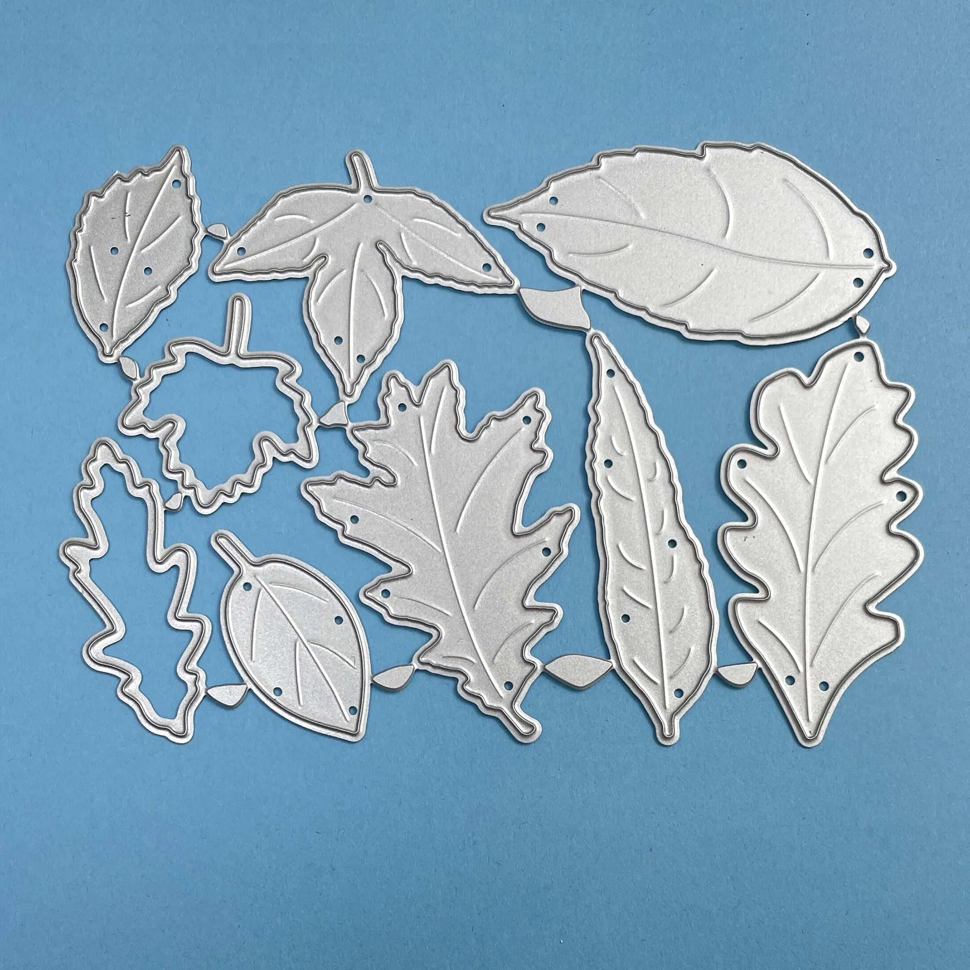 

9PCS Leaf Metal Die Cut Thanksgiving Christmas DIY Maple Leaf Cut Die for Scrapbook Album Cards Holiday Decoration Leaves Die Cu